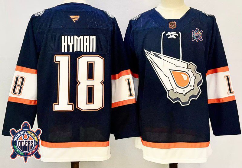 Men Edmonton Oilers #18 Hyman Drak Blue Fanatics 2025 NHL Jersey style 3->edmonton oilers->NHL Jersey